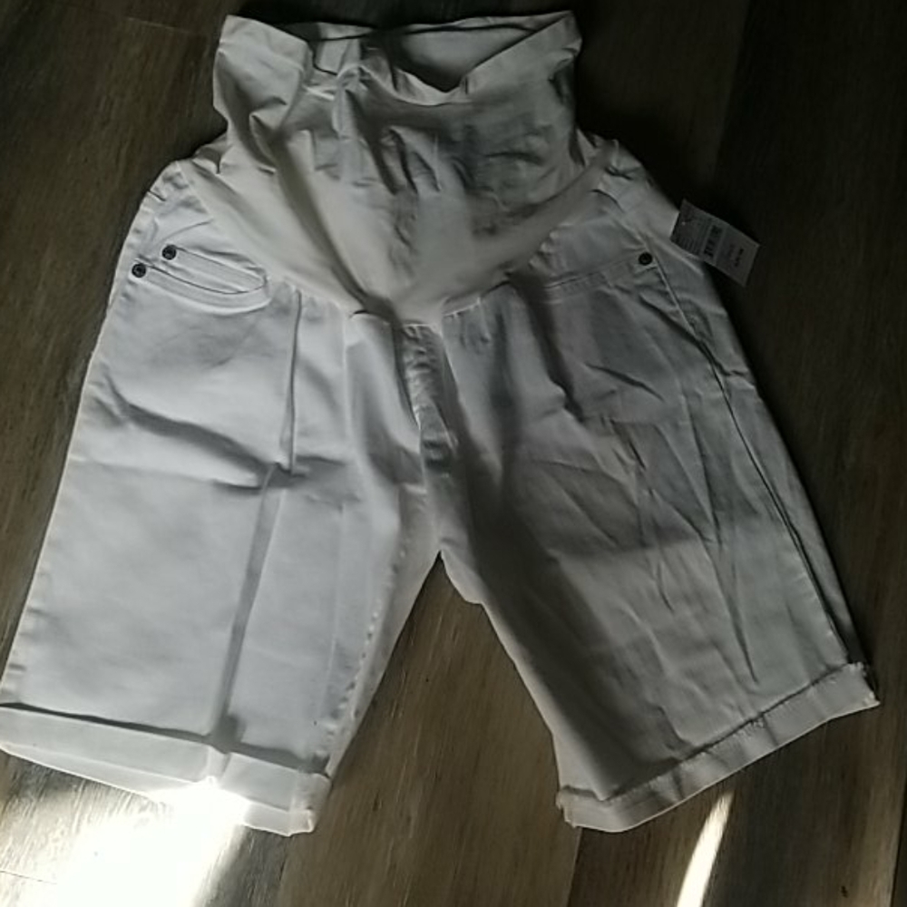 Indigo blue maternity shorts